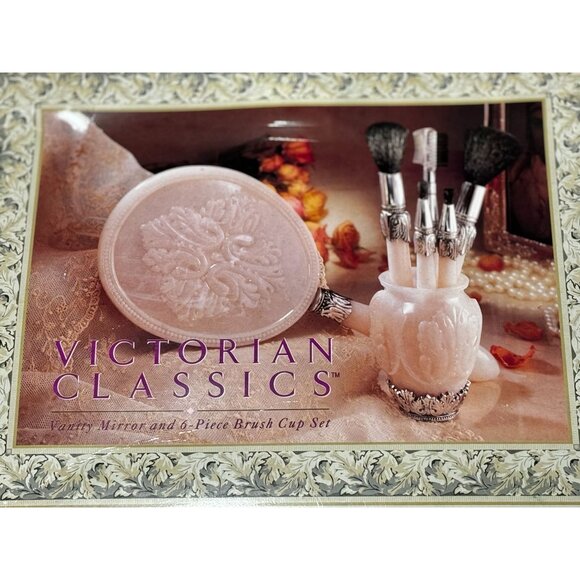 Vintage Victorian Classics Vanity Mirror & 6-Piece Brush Cup Set - Picture 11 of 12